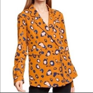 Brand new orange leopard print blazer